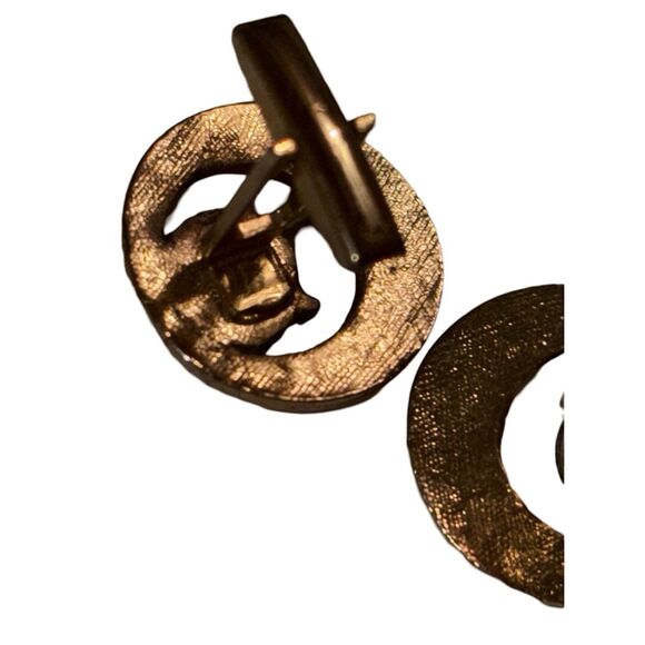 Roman Soldier Knight in Black Gold Tone Vintage Cufflinks - Picture 6 of 6